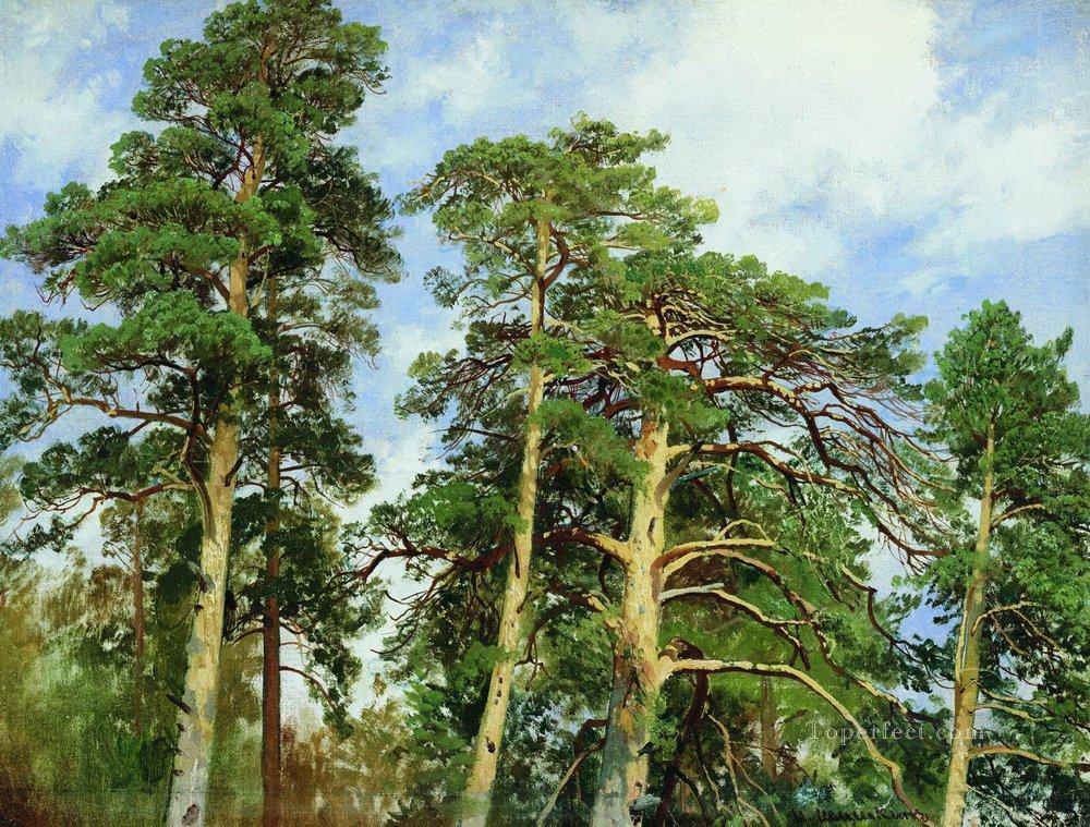 the tops of the pines classical landscape Ivan Ivanovich Oil Paintings